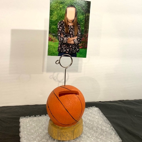 Mini Sports Basketball Coin Bank and Picture Holder Handmade Basketball … - Picture 4 of 7